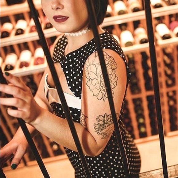 Hell Bunny Black and White Polka Dot Dress - Picture 4 of 10